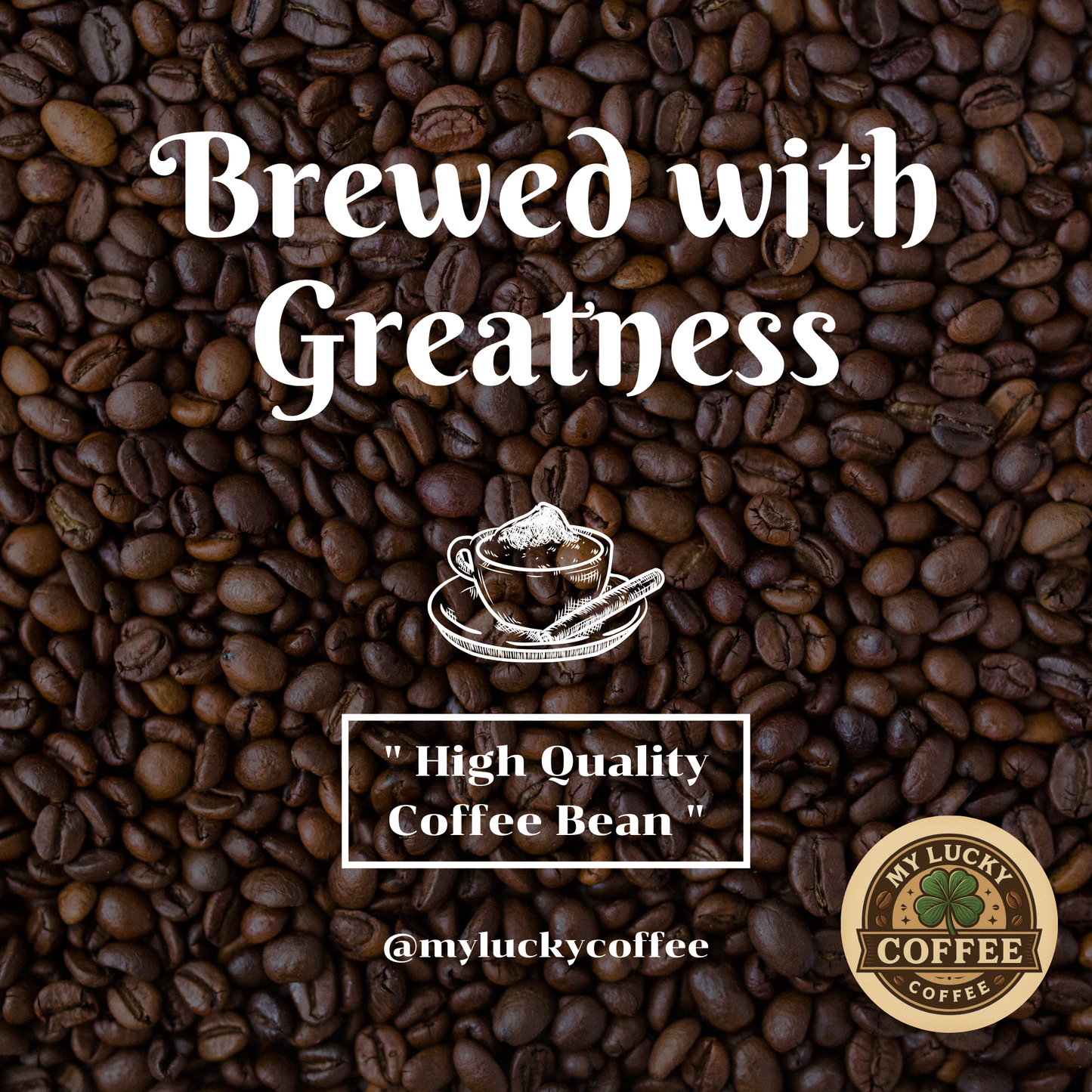 My Lucky Coffee – Brazilian Coffee 1 KG, Medium Roast, Smooth & Rich, 100% Arabica Beans, Premium Coffee for Espresso & Brewing