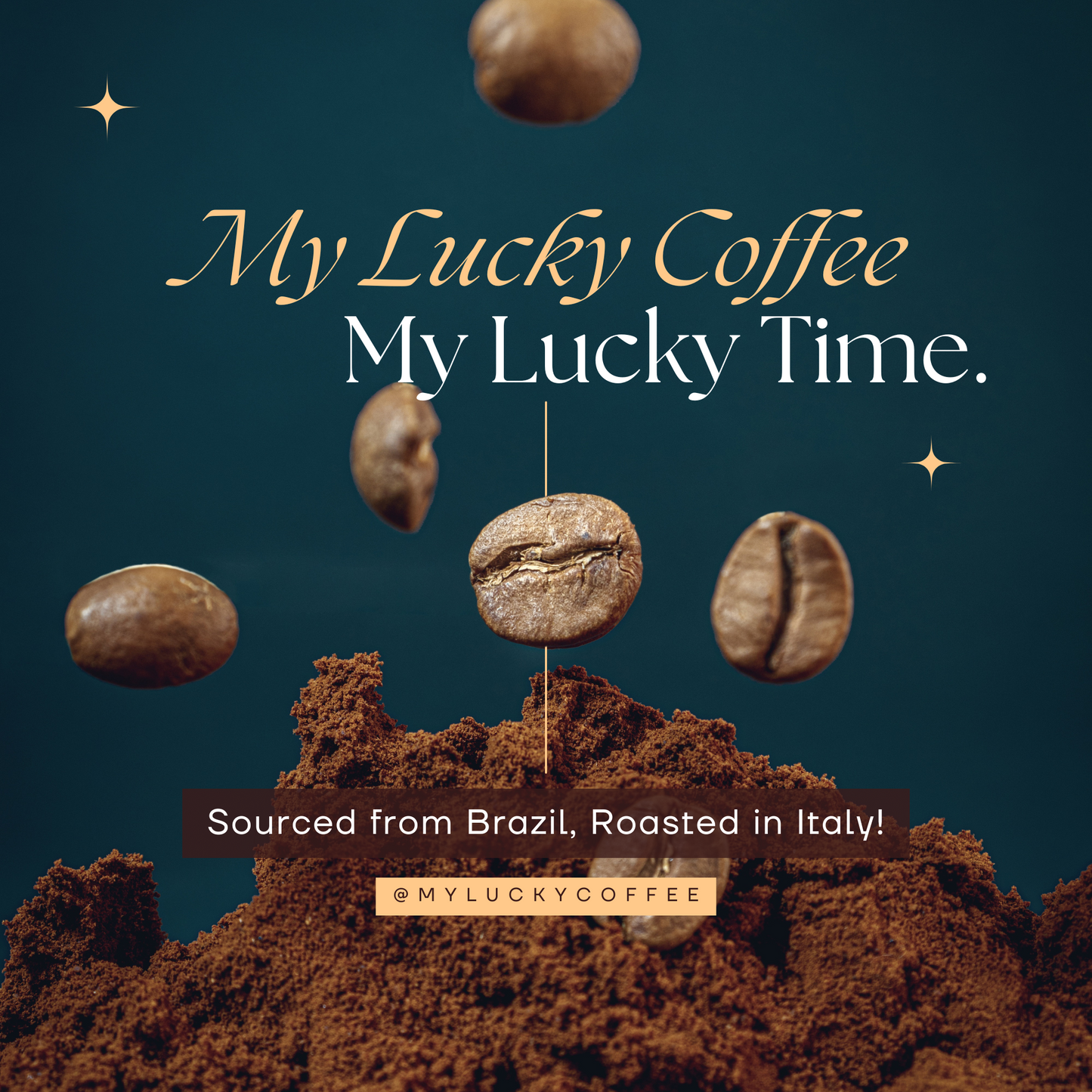 My Lucky Coffee – Brazilian Coffee 1 KG, Medium Roast, Smooth & Rich, 100% Arabica Beans, Premium Coffee for Espresso & Brewing